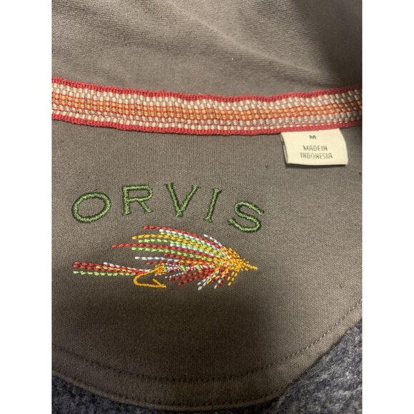 Orvis M Signature Quarter Zip outdoor Winter Sweatshirt Blue - Picture 4 of 8